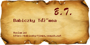 Babiczky Tímea névjegykártya
