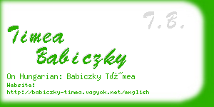 timea babiczky business card